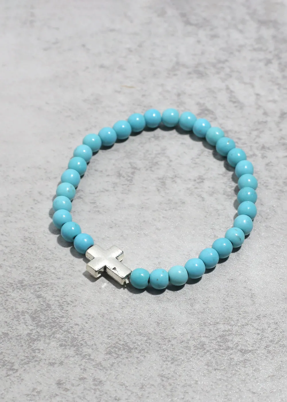Marbled Cross Bead Bracelet