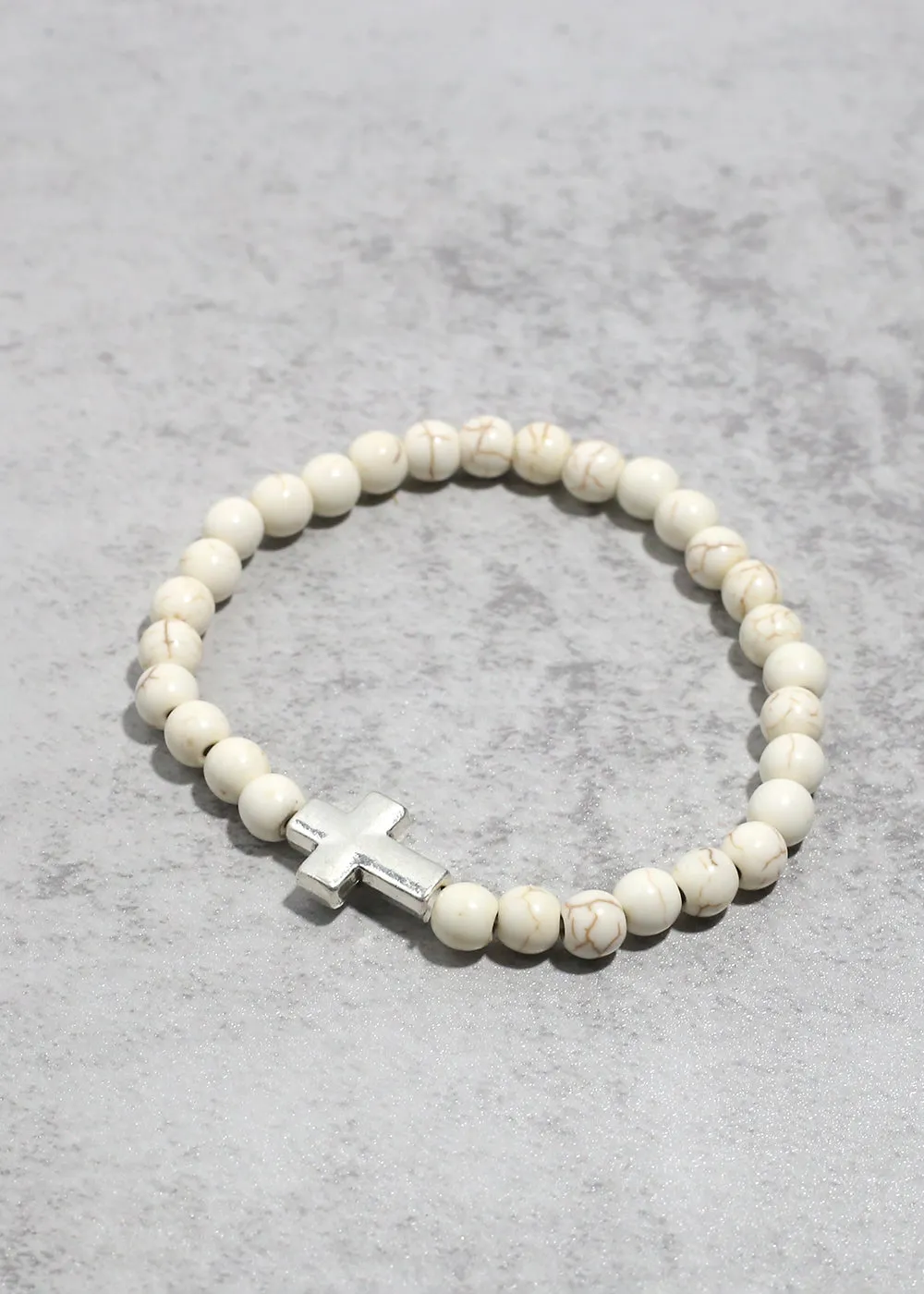 Marbled Cross Bead Bracelet