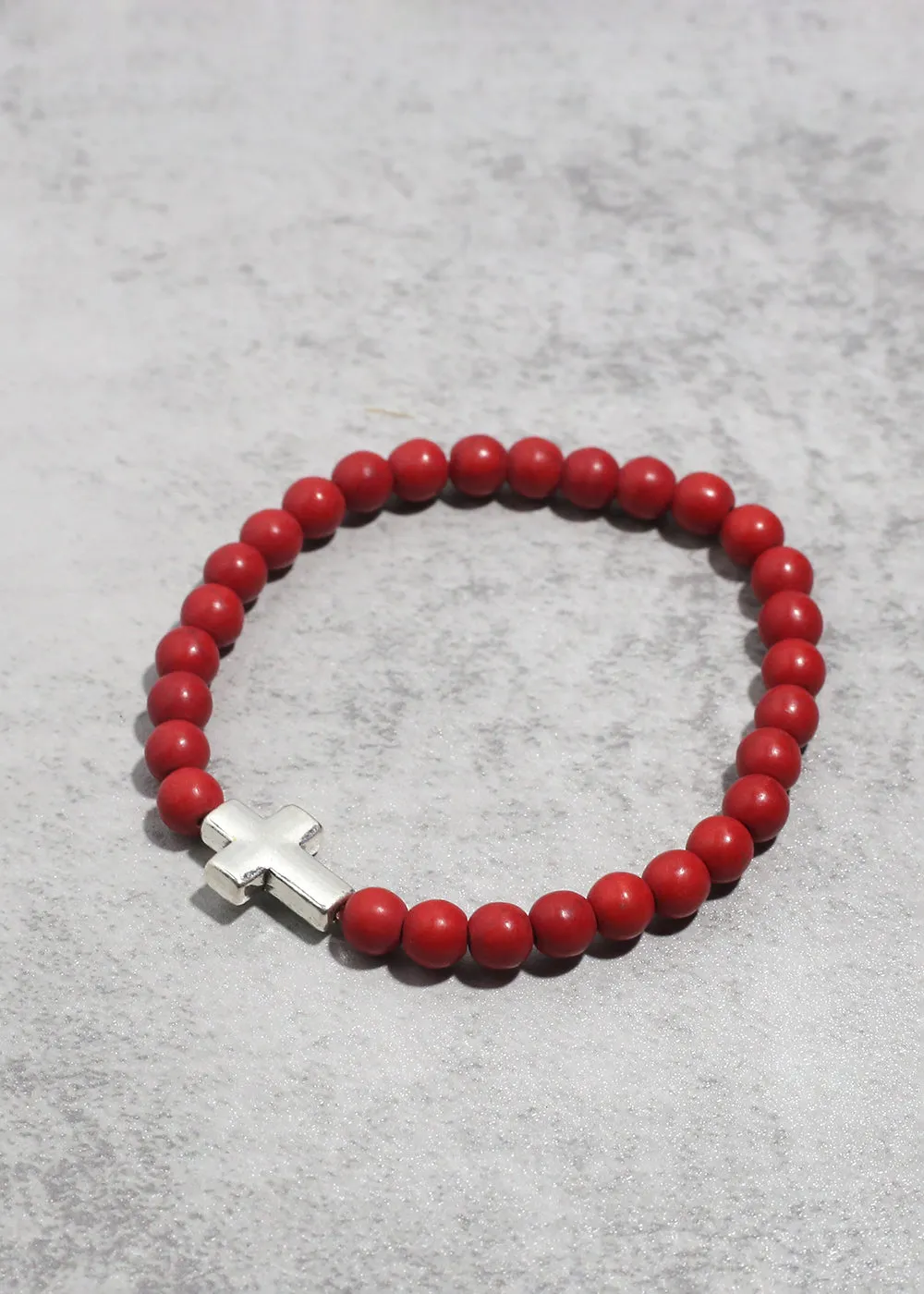 Marbled Cross Bead Bracelet