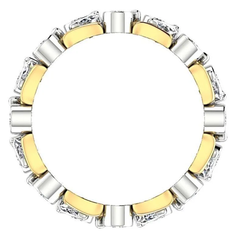 Marquise and Round Diamond Ring 14K Yellow and White Gold