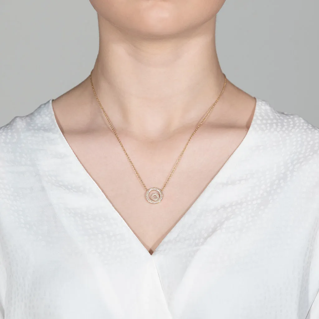 Matin 18K Gold Necklace w. 93 Diamonds