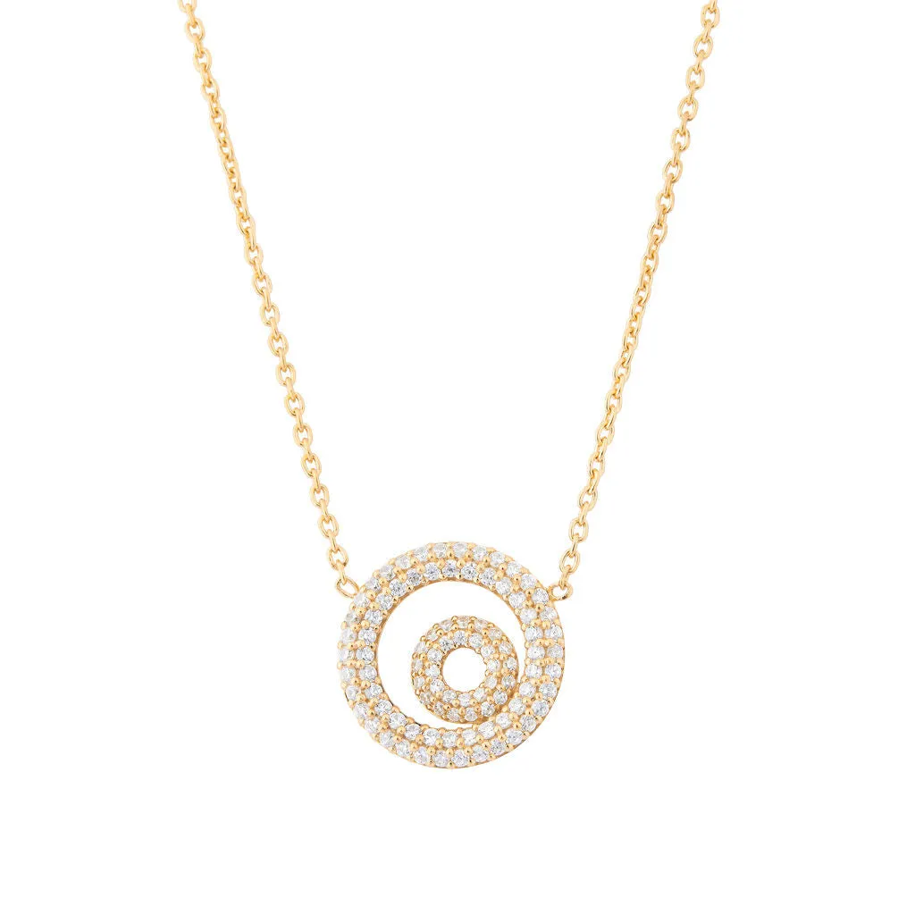 Matin 18K Gold Necklace w. 93 Diamonds