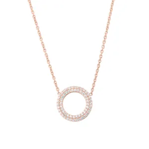 Matin 18K Rosegold Necklace w. 62 Diamonds