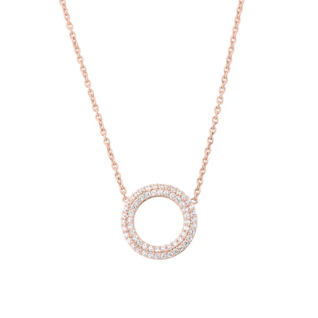 Matin 18K Rosegold Necklace w. 62 Diamonds