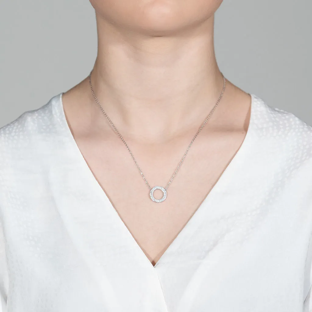 Matin 18K Rosegold Necklace w. 62 Diamonds
