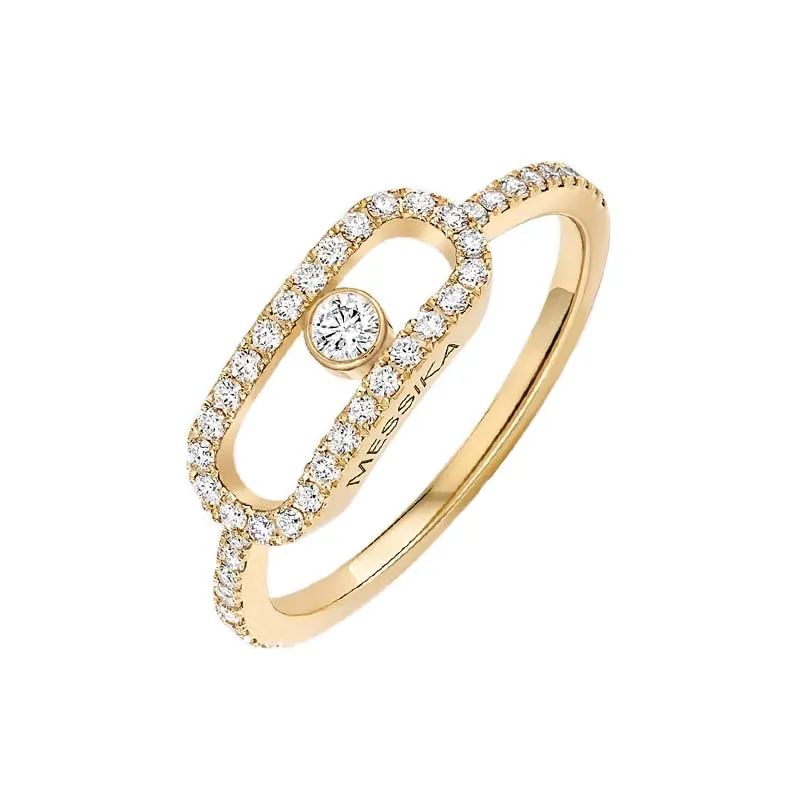Messika Move Uno Pave XL 18ct Yellow Gold 0.31ct Diamond Ring