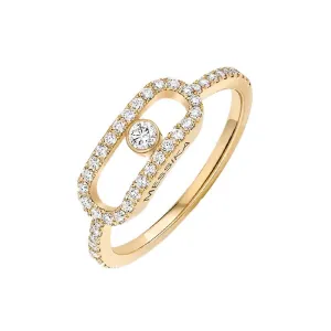 Messika Move Uno Pave XL 18ct Yellow Gold 0.31ct Diamond Ring
