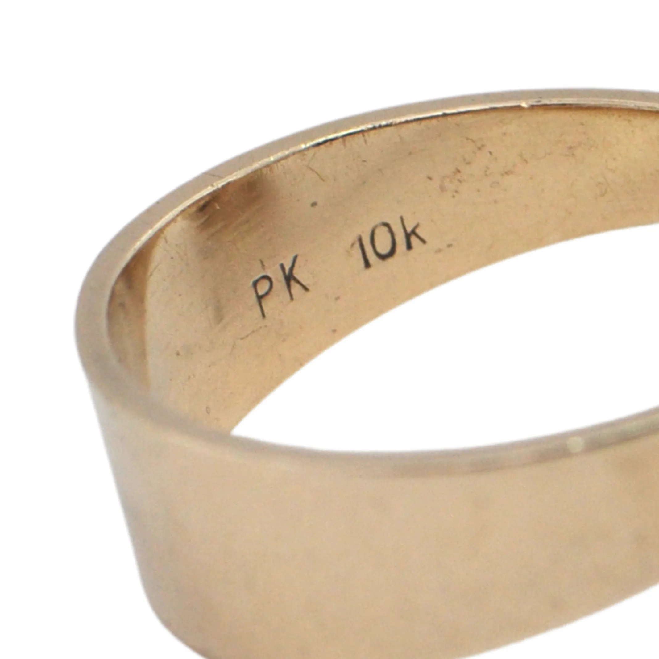 Mid-Century Brutalist Citrine 10K Gold Cocktail Ring