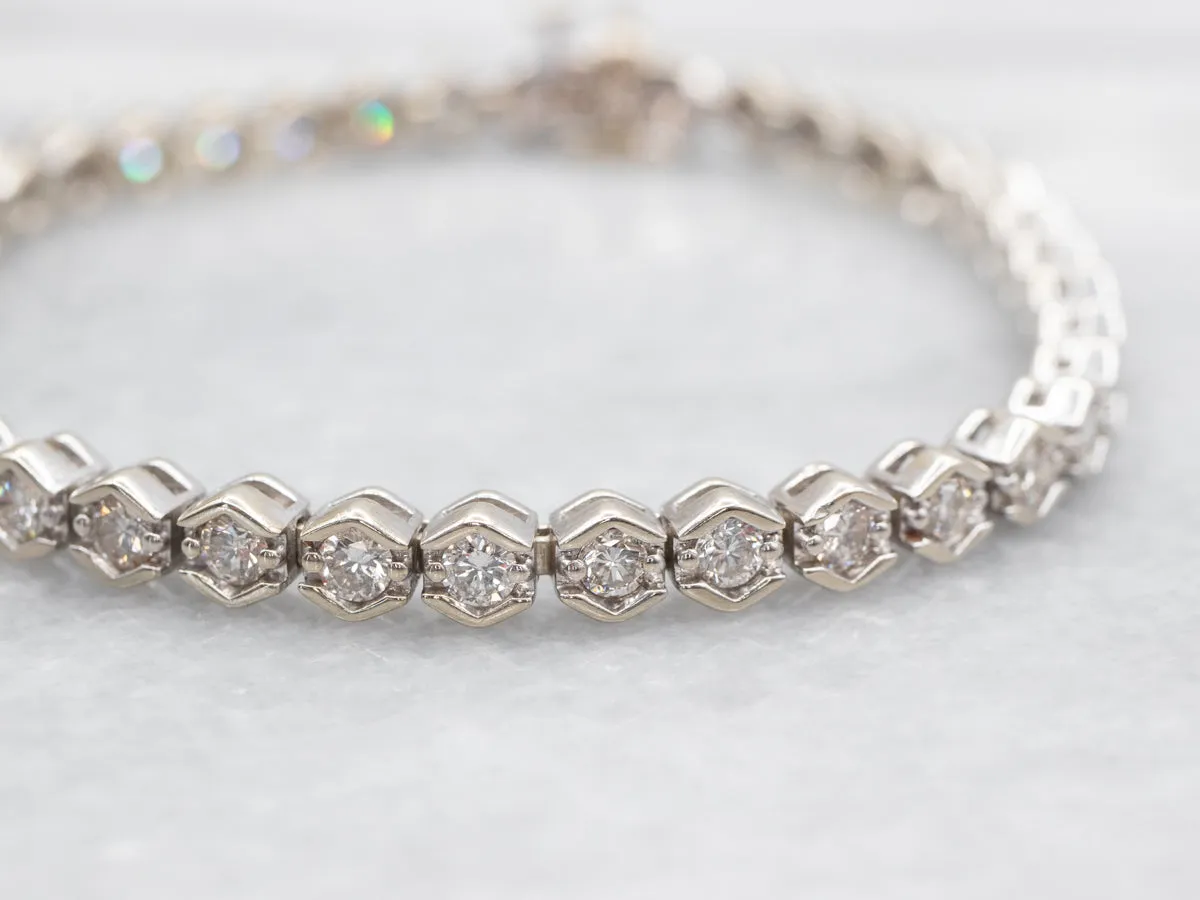Modern Gold Diamond Tennis Bracelet
