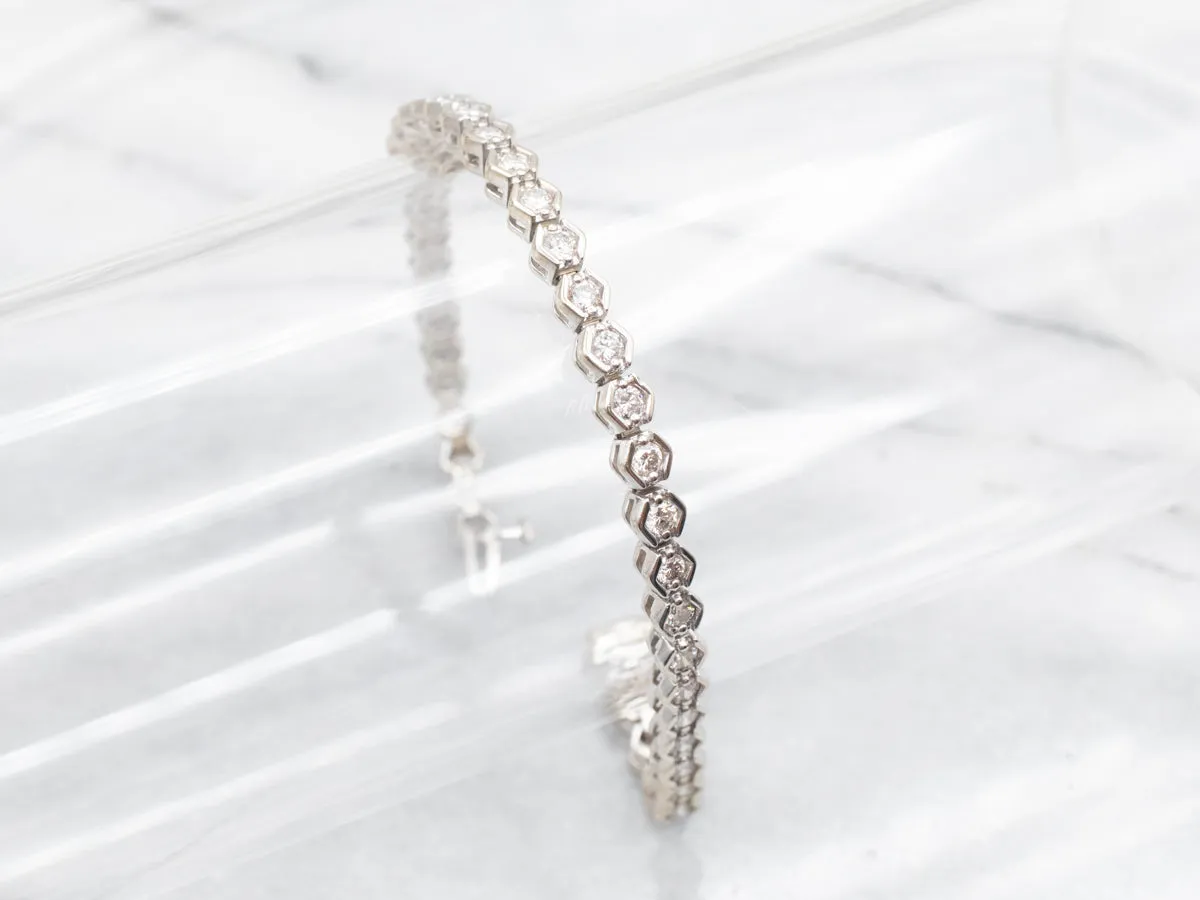 Modern Gold Diamond Tennis Bracelet