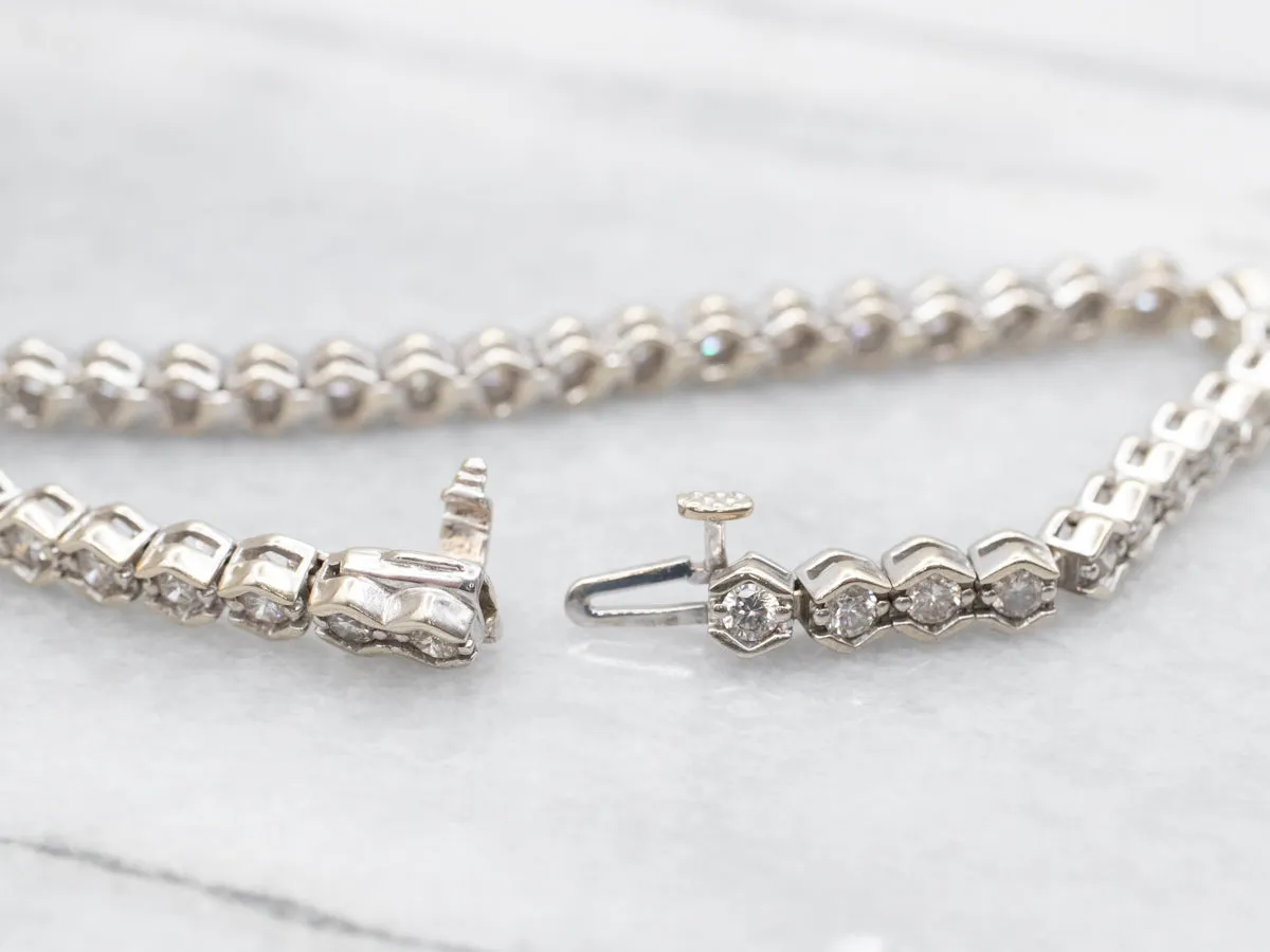 Modern Gold Diamond Tennis Bracelet