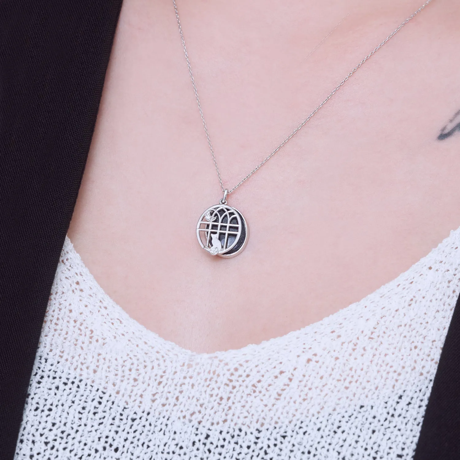 Moonlight Cat Necklace