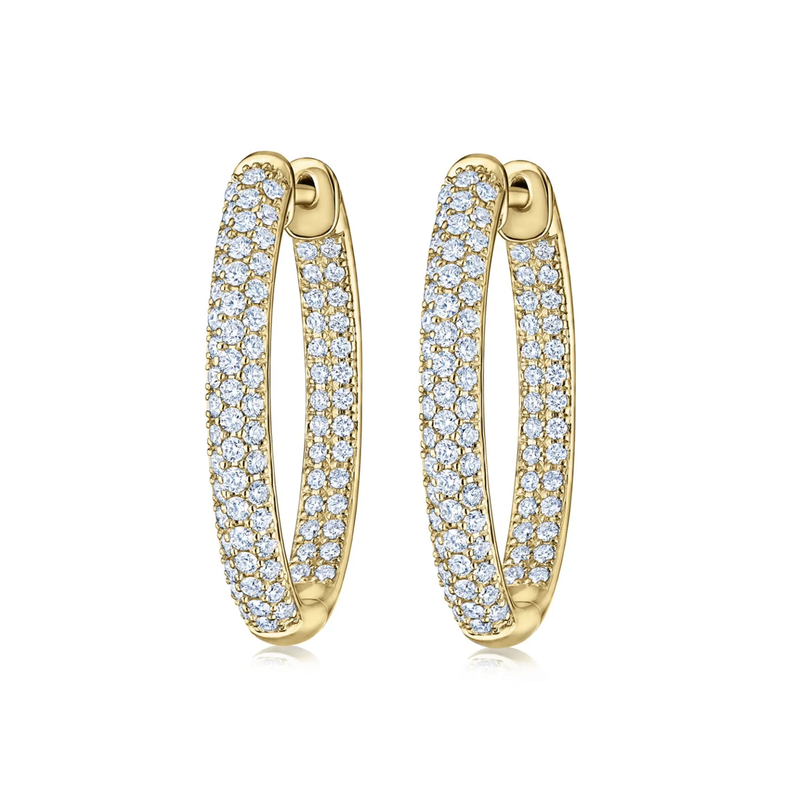 Moonlight Oval Hoop Earrings with Pav?? Diamonds