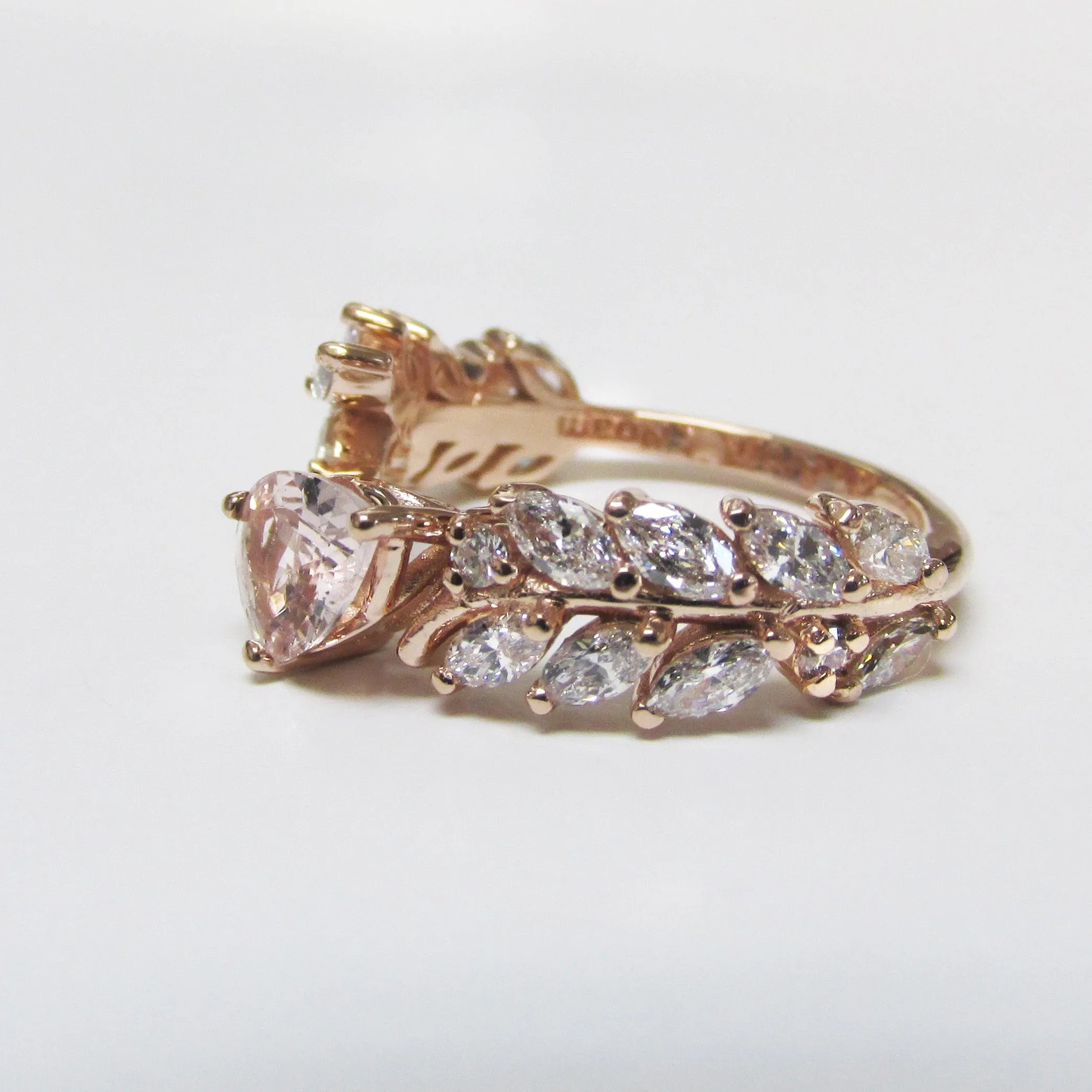 Morganite and Diamond Ring 14K Rose Gold