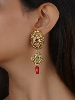 Multicolor Gold Plated Mishr Earrings - MR-E251