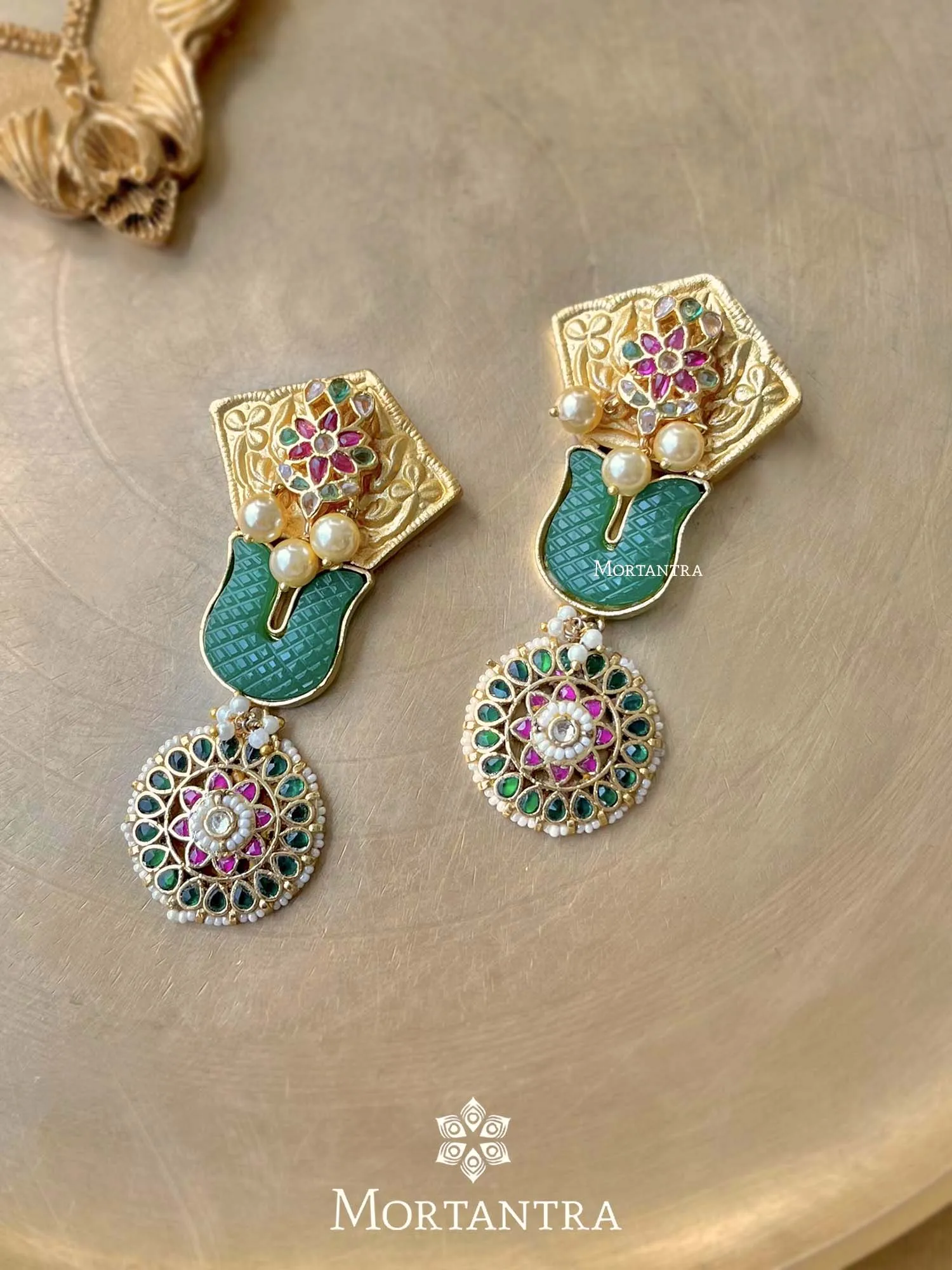 Multicolor Gold Plated Mishr Earrings - MR-E29M