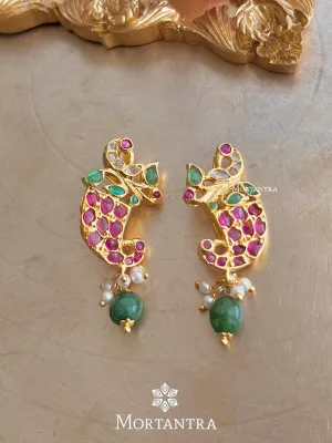 Multicolor Gold Plated Mishr Earrings - MR-E53M