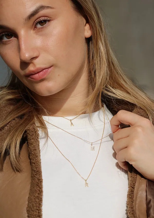 My Y 18K Gold Pendant w. Diamonds