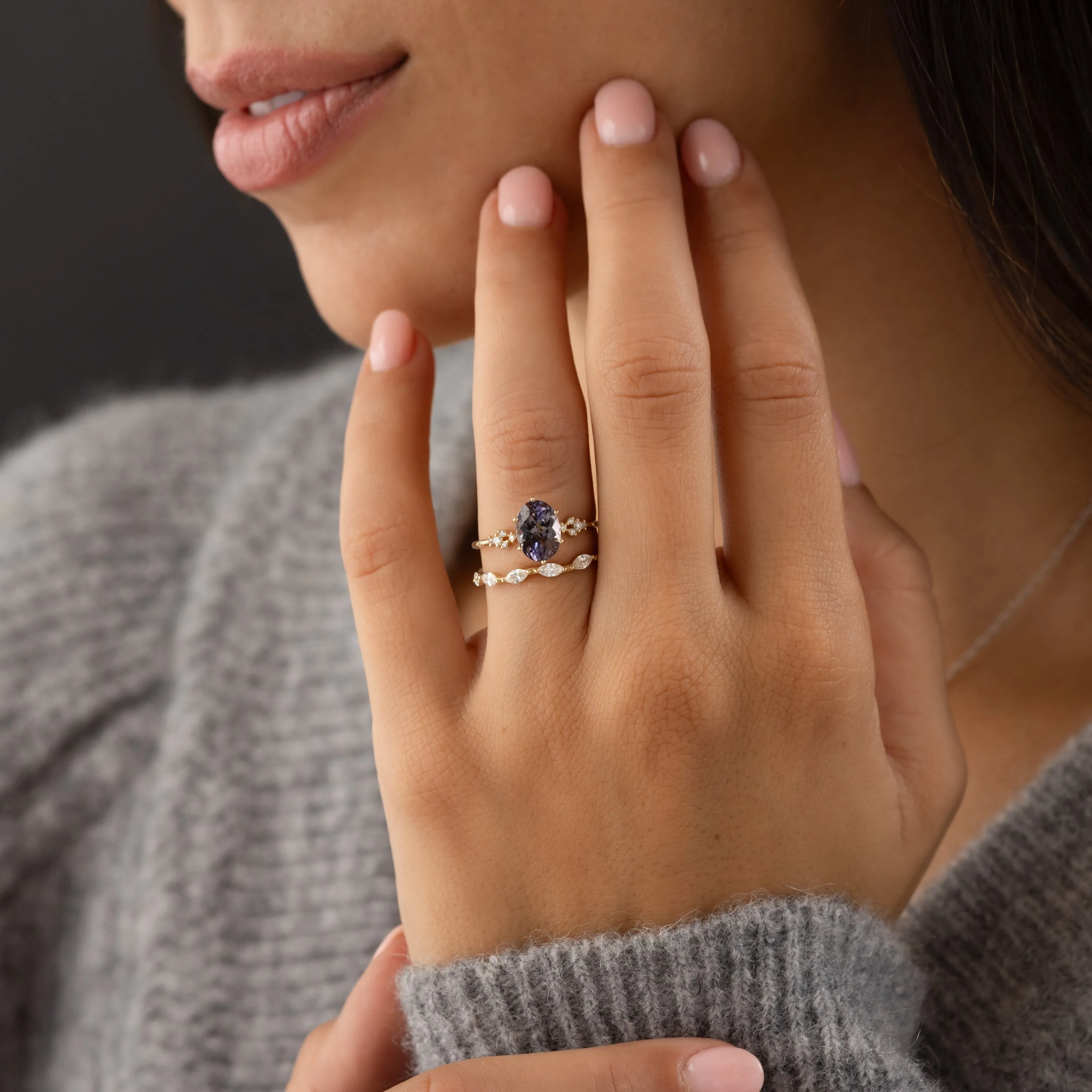 Myriad Ring, 1.75ct. Dark Purple-Blue Tanzanite