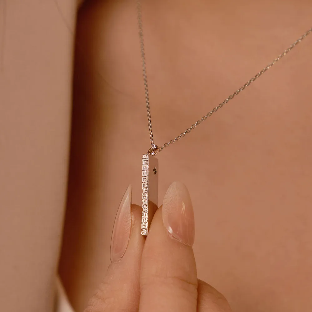 [NCT Renjun][925 silver] Hangul Pendant with Diamond Chain Necklace