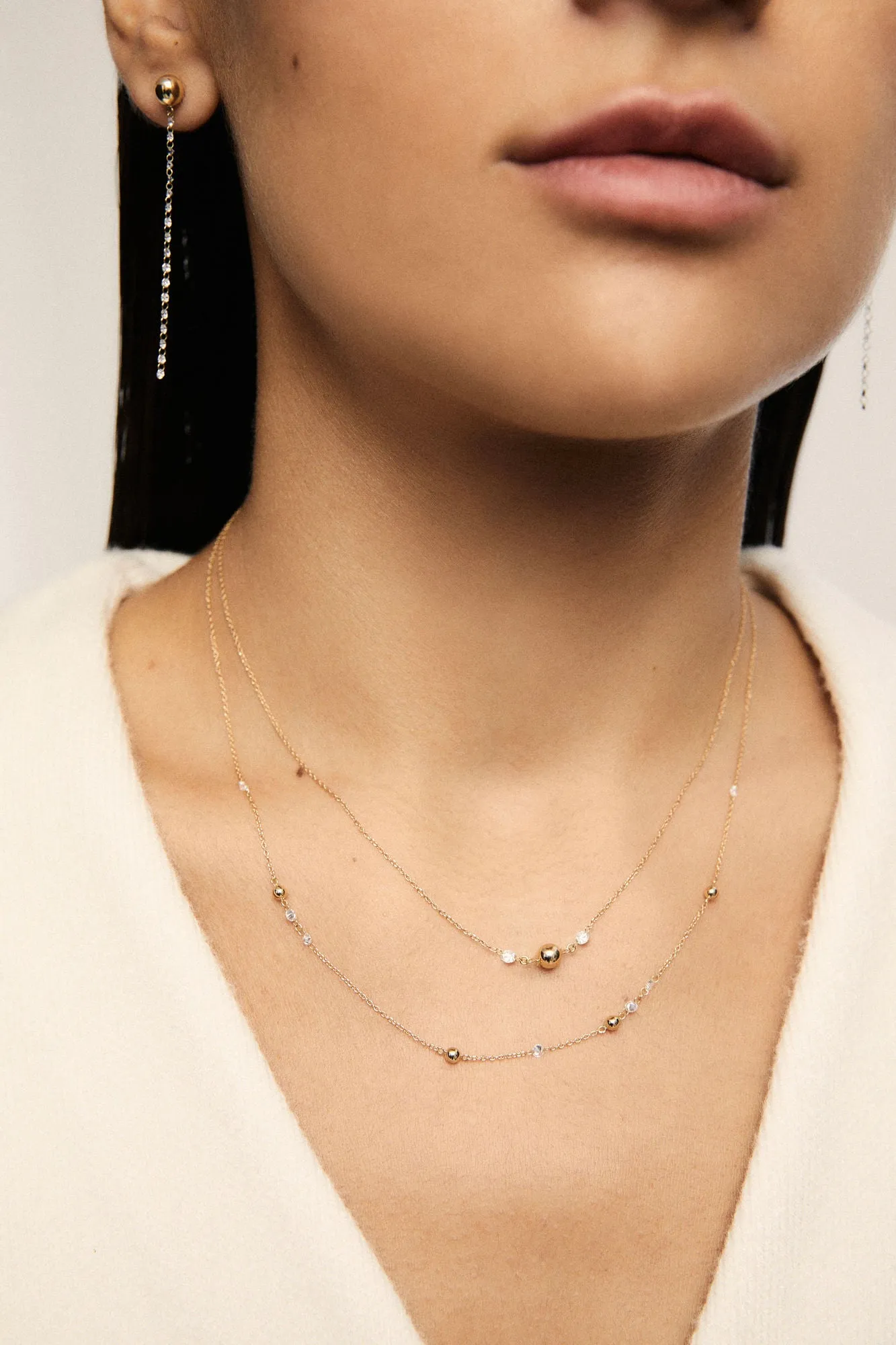 Nude 18K Rosegold Necklace w. Lab-Grown Diamonds
