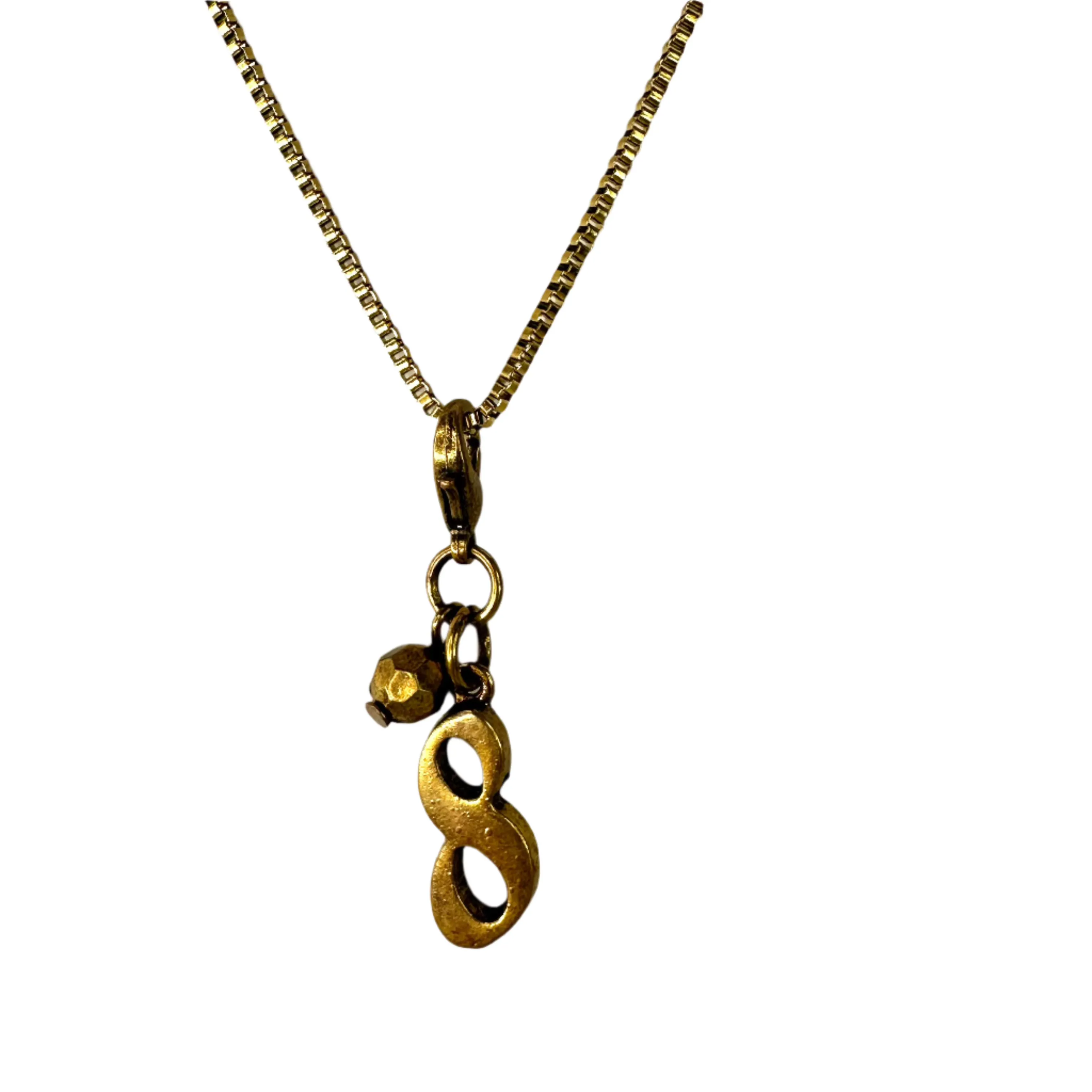 Number Charm Necklace - Gold