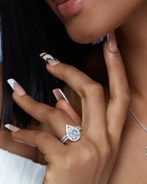 Ola Pear Cut Moissanite Bride Set in 925 Sterling Silver