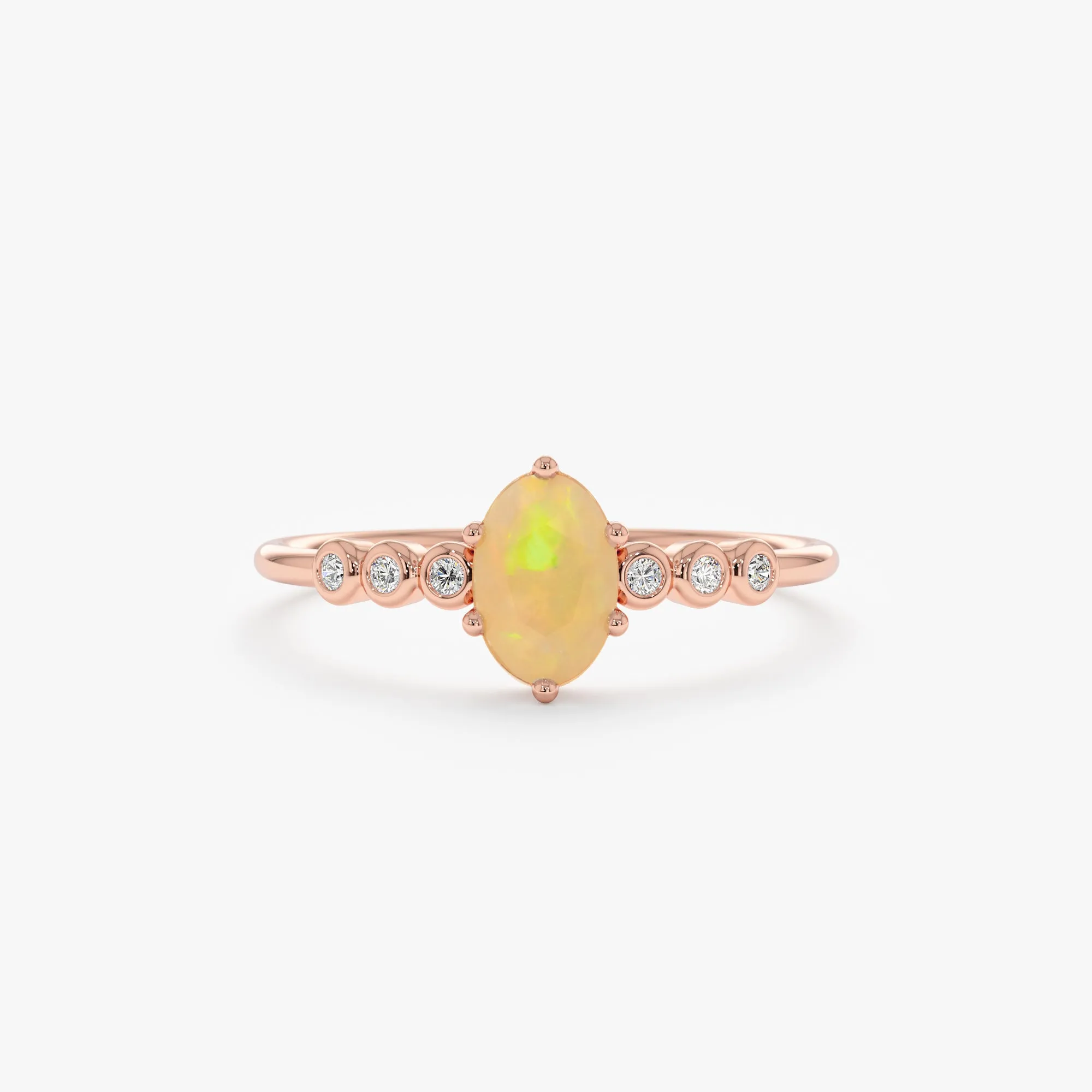 Opal and Diamond Engagement Ring, Genevieve