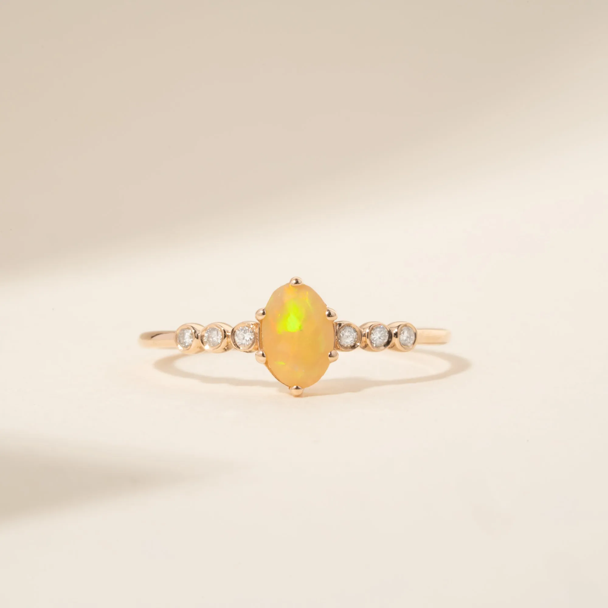 Opal and Diamond Engagement Ring, Genevieve