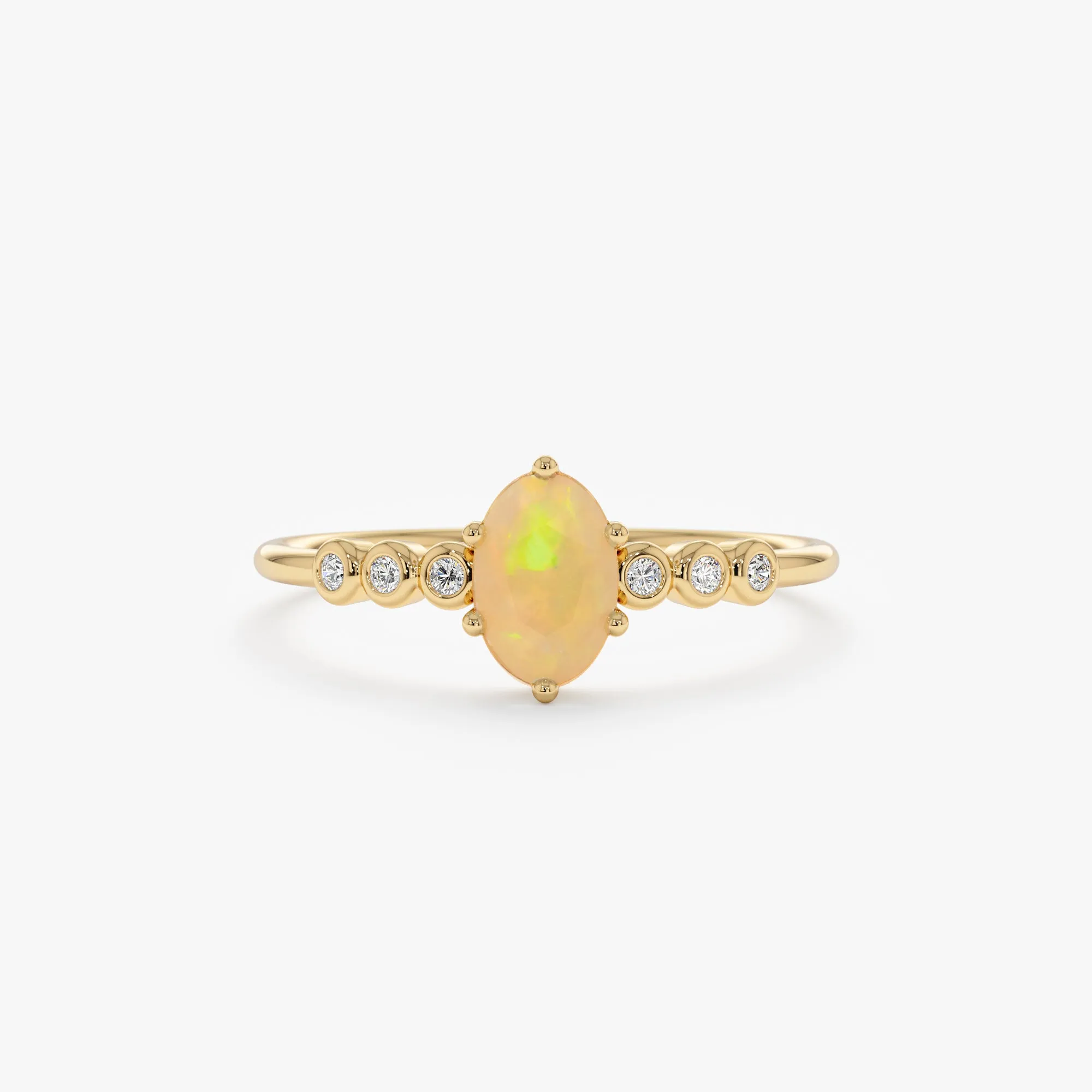 Opal and Diamond Engagement Ring, Genevieve
