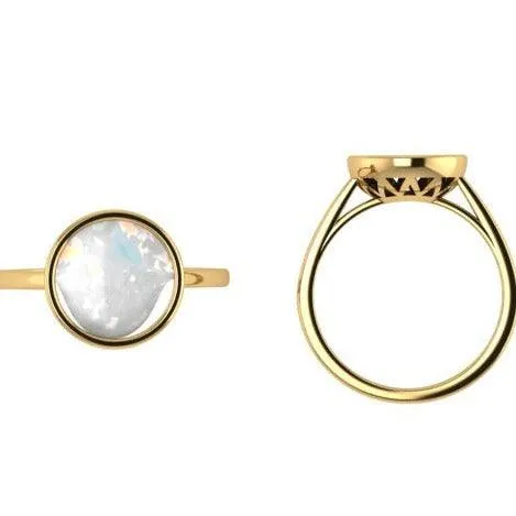 Opal Solitaire Ring 14k