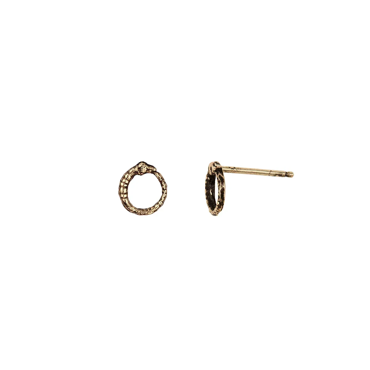 Ouroboros 14K Gold Symbol Stud