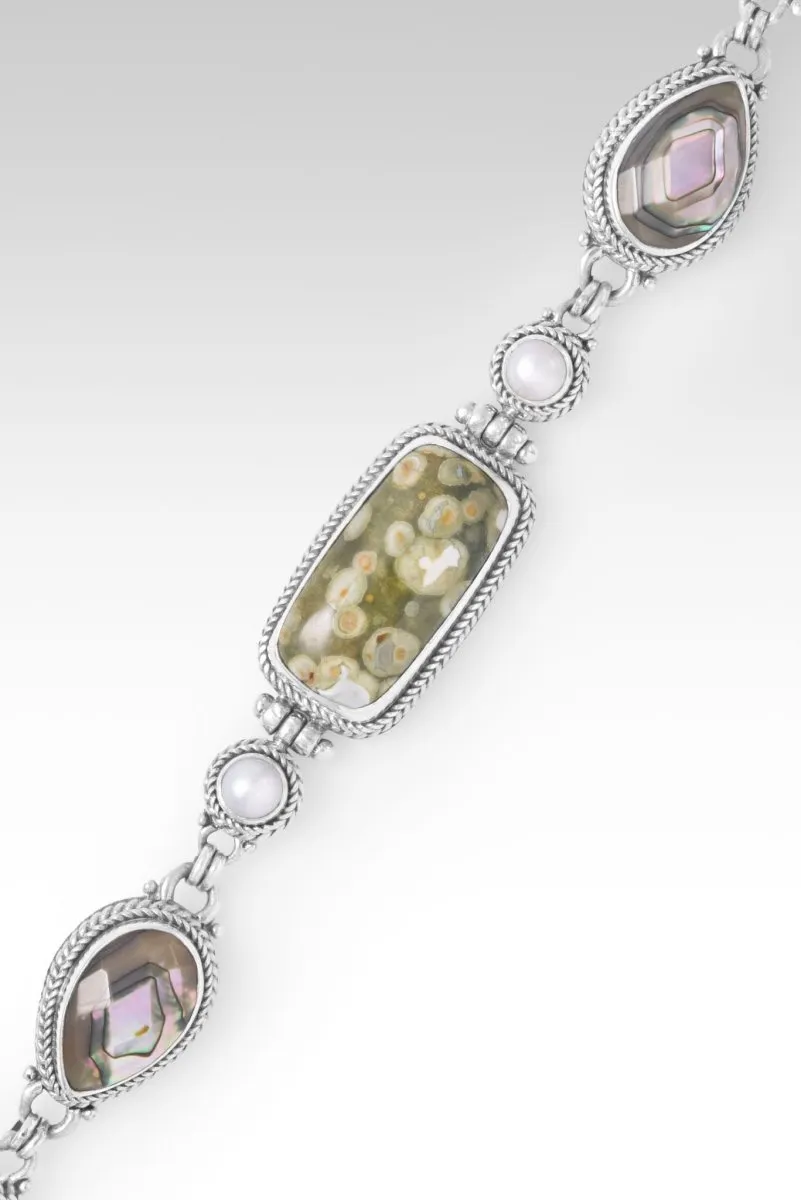 Out of the Wilderness Bracelet? in Rainforest Jasper, Abalone & Freshwater Pearl