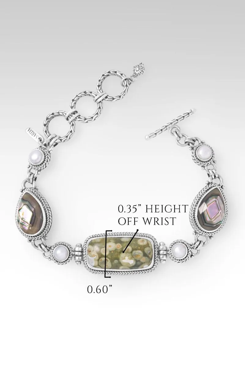 Out of the Wilderness Bracelet? in Rainforest Jasper, Abalone & Freshwater Pearl