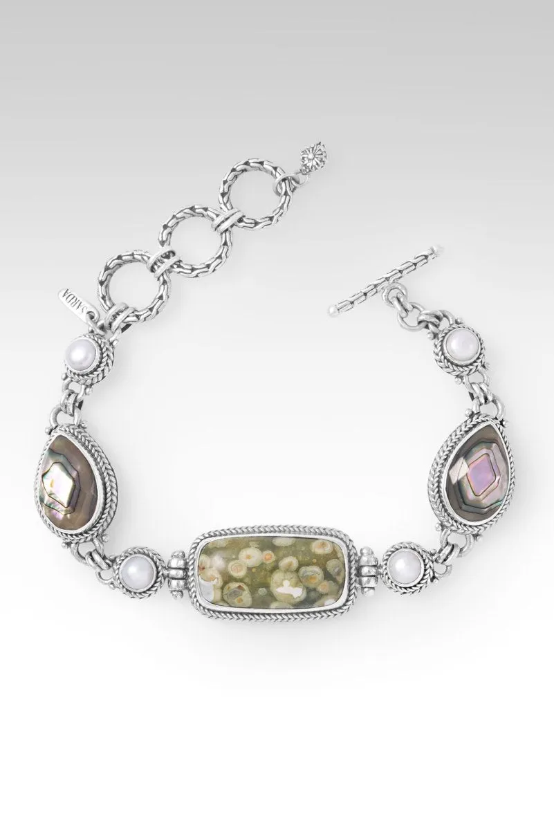 Out of the Wilderness Bracelet? in Rainforest Jasper, Abalone & Freshwater Pearl