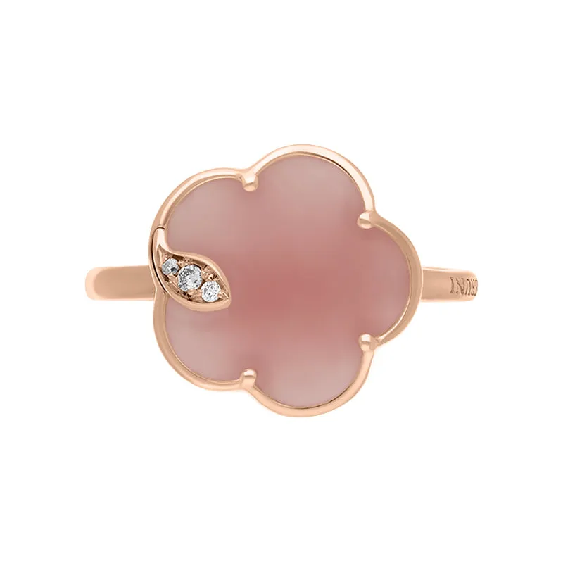 Pasquale Bruni Petit Joli 18ct Rose Gold White and Champagne Diamond Chalcedony Ring
