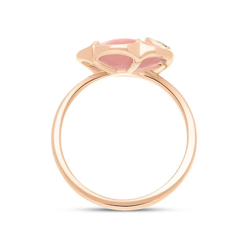 Pasquale Bruni Petit Joli 18ct Rose Gold White and Champagne Diamond Chalcedony Ring