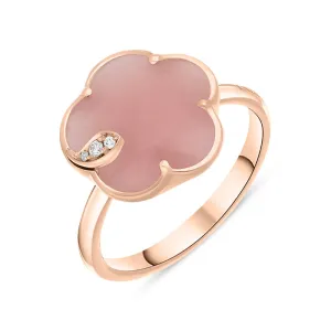 Pasquale Bruni Petit Joli 18ct Rose Gold White and Champagne Diamond Chalcedony Ring