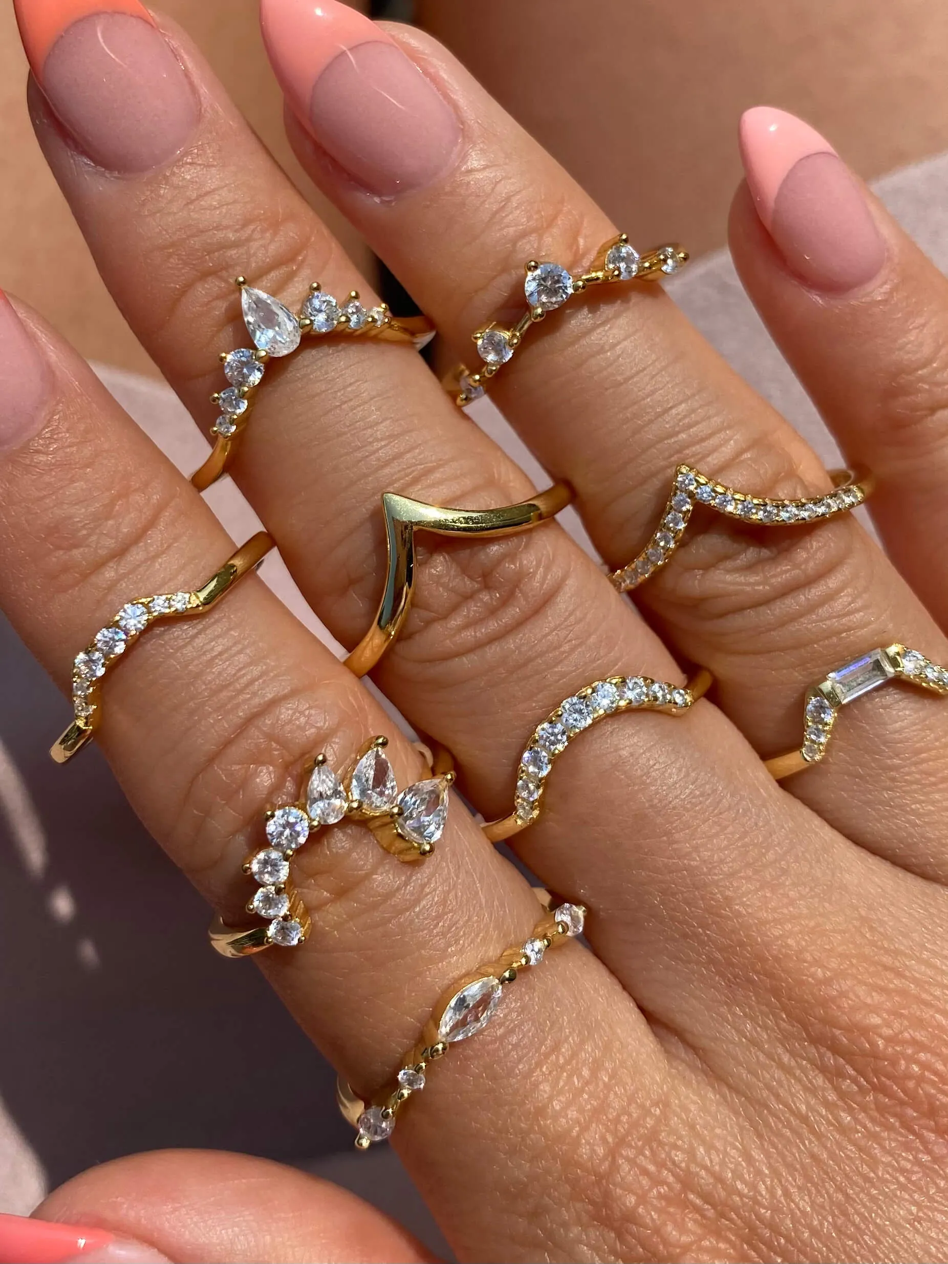Pav Hex | Stacking Ring