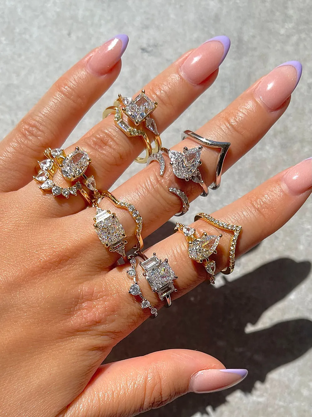Pav Hex | Stacking Ring