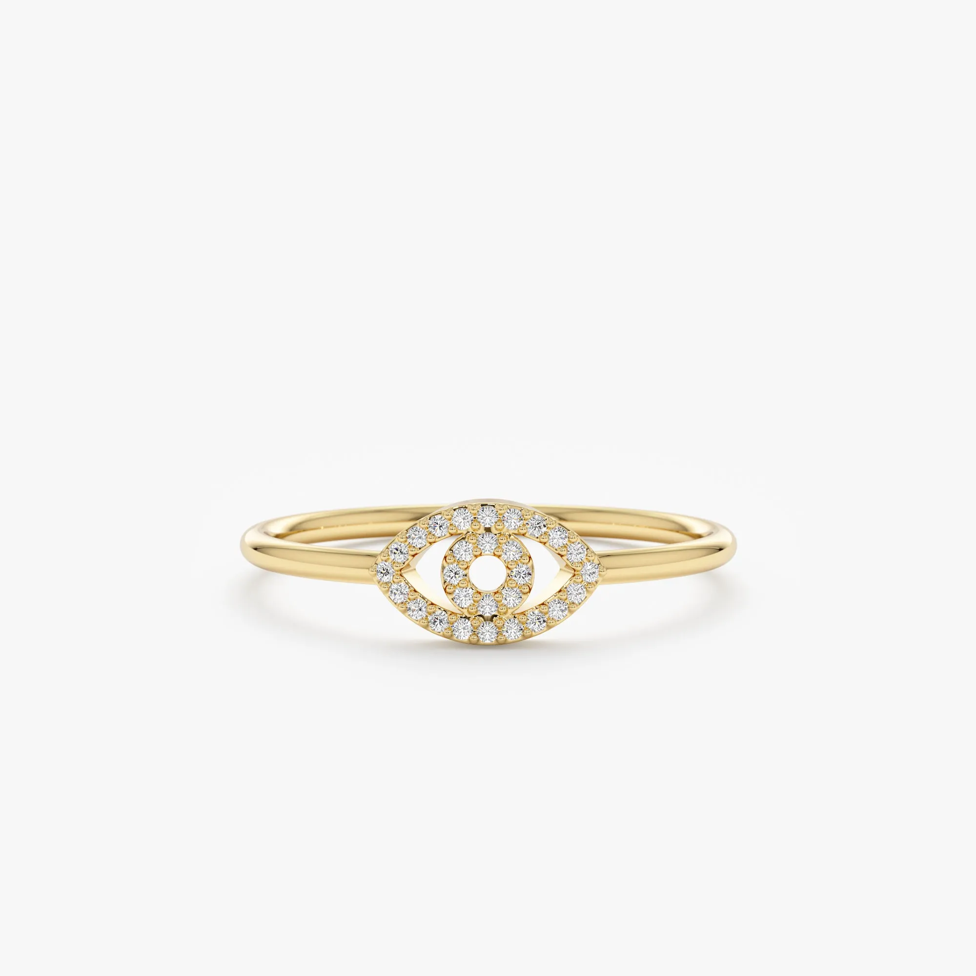 Pave Diamond Evil Eye Outline Ring, Ygritte