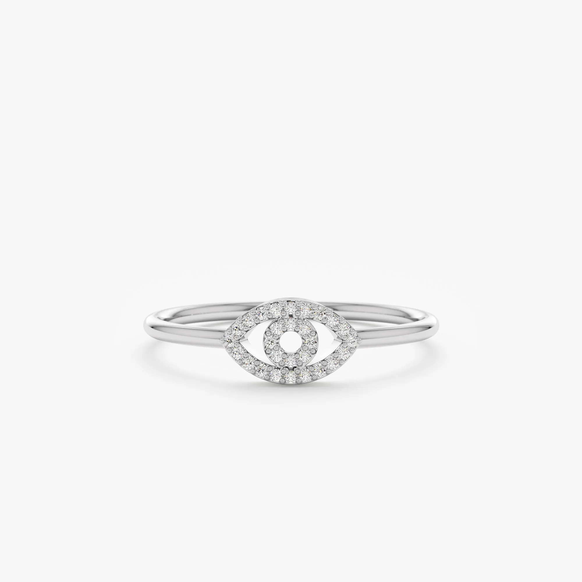 Pave Diamond Evil Eye Outline Ring, Ygritte