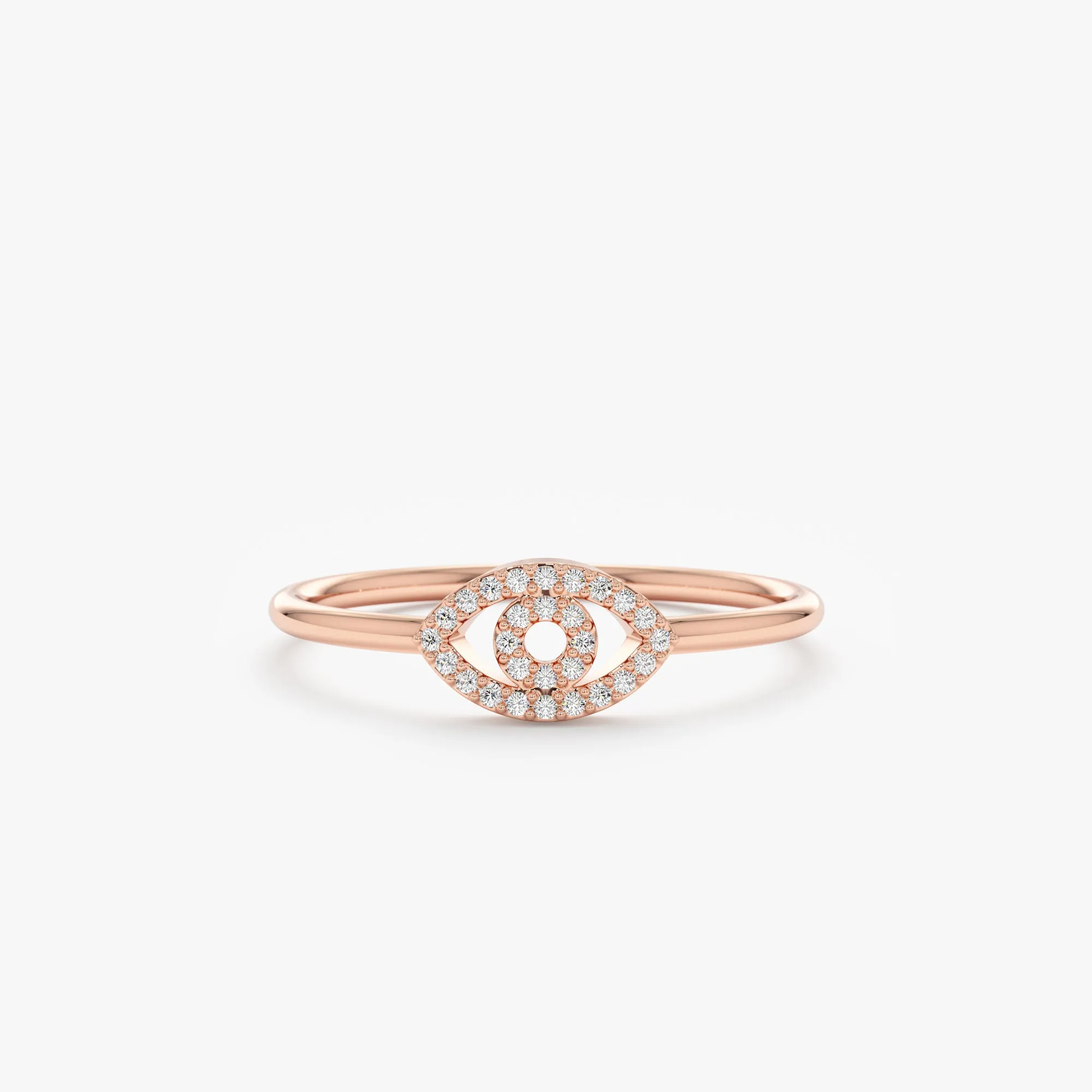 Pave Diamond Evil Eye Outline Ring, Ygritte