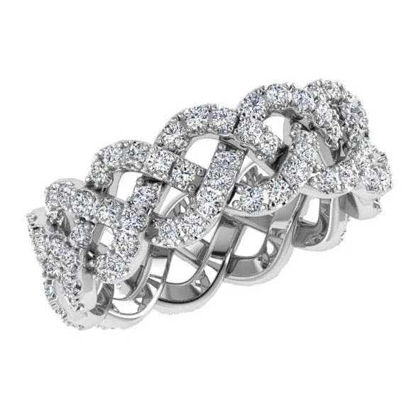 Pave Diamond Twist Eternity Ring Band 18K Gold (1.20 ct. tw.)