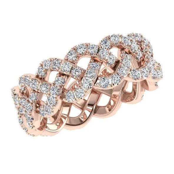 Pave Diamond Twist Eternity Ring Band 18K Gold (1.20 ct. tw.)
