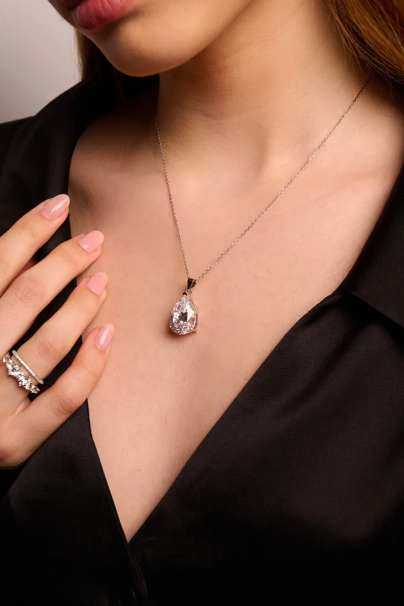 Pear-cut Pendant Necklace