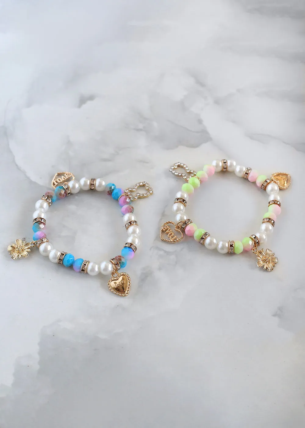 Pearl and Bead Charm Bracelet