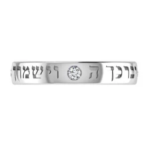 Personalized Engraved Ring with Diamonds 14K Gold