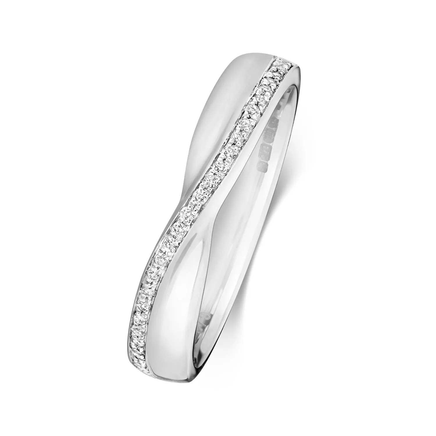 Platinum 0.09ct Diamond Crossover Eternity Ring