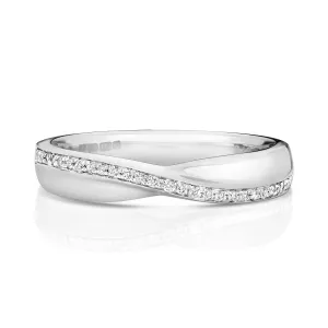 Platinum 0.09ct Diamond Crossover Eternity Ring